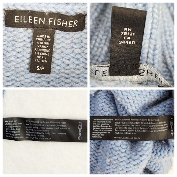 Eileen Fisher Womens Cashmere and Wool Blend Sweater Size S Blue - Picture 6 of 8